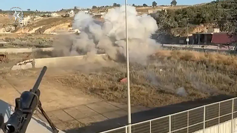 Watch: IED destroyed in a powerful explosion in Judea and Samaria