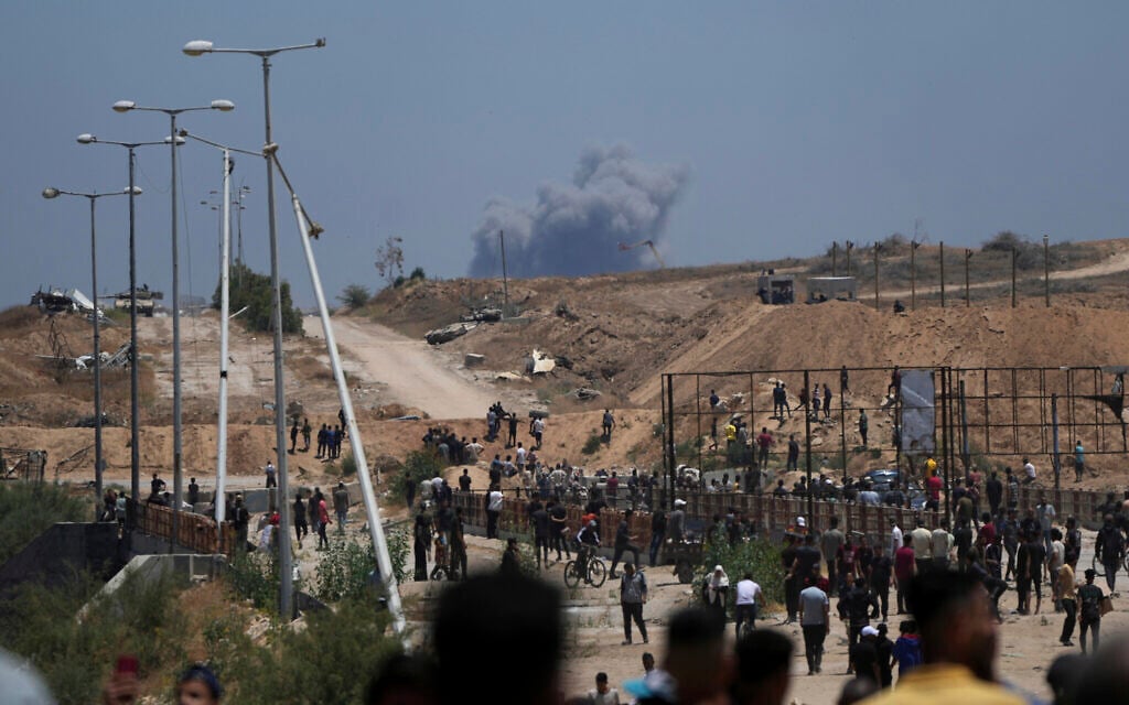 Gazans say 35 killed in Israeli strikes, including near aid site; 2 rockets launched at Israel