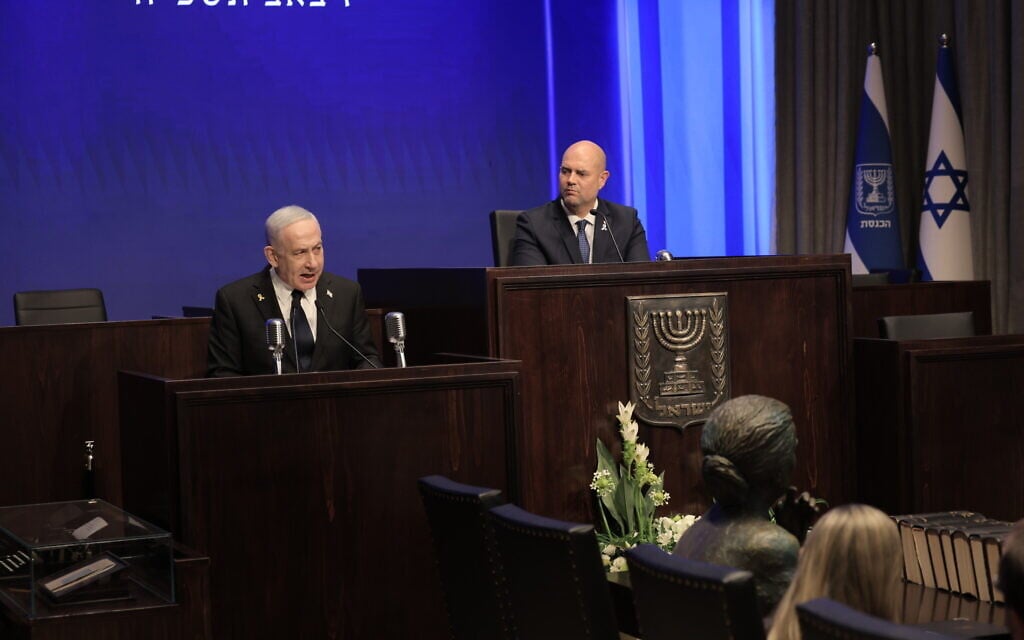 Herzog, Netanyahu appear to spar, as president makes tacit jab at judicial overhaul