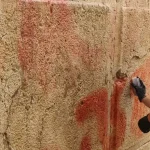 Graffiti removed from Western Wall stones by Antiquities Authority’s preservation team