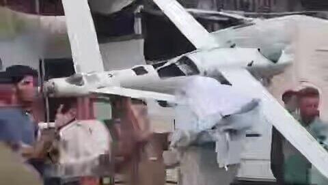 IDF drone crashes in Gaza, crowd swarms and steals wreckage