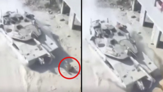 New footage surfaces of tank running over armed Hamas terrorist during Khan Younis ambush