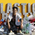 Artist drowns sculpture in plastic waste in front of UN office during pollution talks