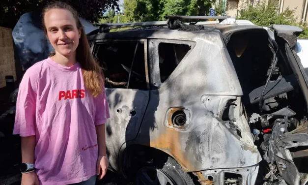 Leftist protest: Vehicle burned in protest belongs to active reservist