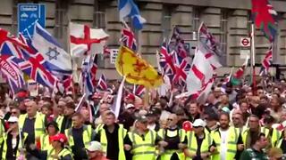 Over 100,000 march in London anti-immigration rally with Israeli flags and Charlie Kirk tributes