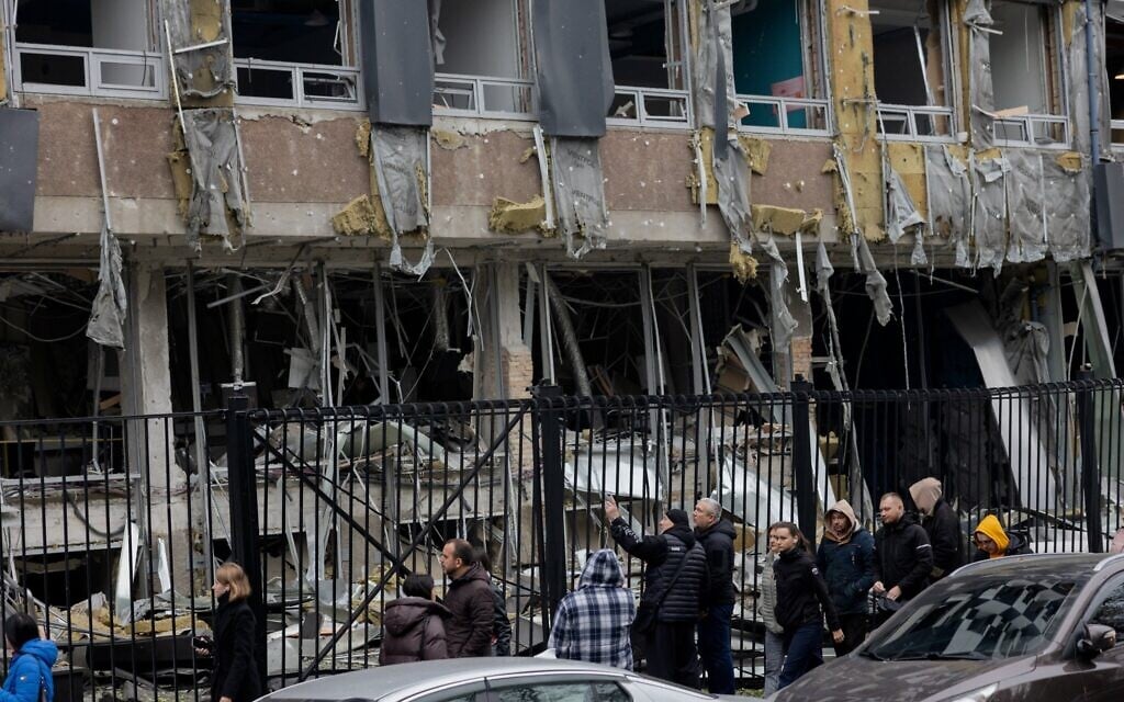 Major wave of Russian drone strikes in Ukraine damages synagogue, kills rescuer