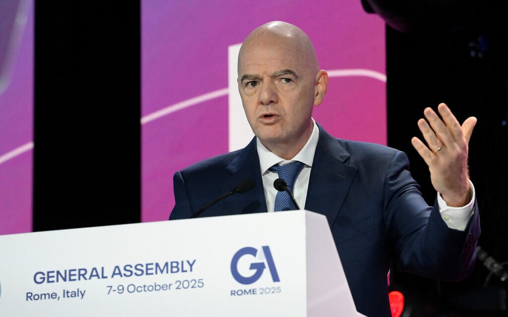 FIFA president urges protesters to keep calm at Israel’s soccer games, amid peace talks
