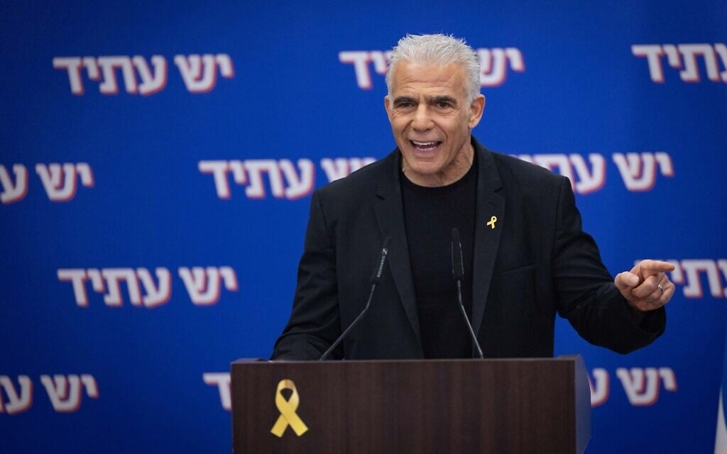 Lapid says he’ll push for revoking ultra-Orthodox draft dodgers’ right to vote
