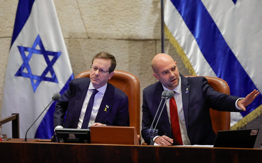 Ohana snubs Supreme Court president at Knesset’s opening session, sparking turmoil