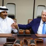 Trump holds summit with Qatar Emir on Air Force One over Gaza plans
