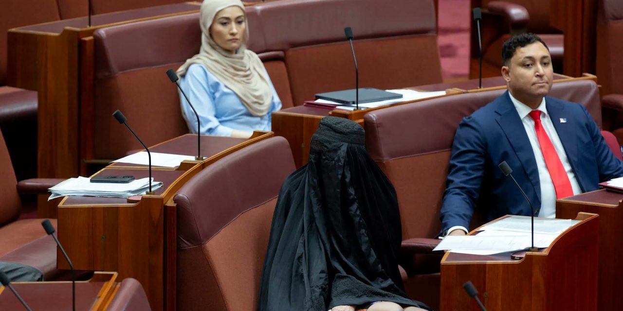 Australian far-right senator wears burqa to parliament, sparking outrage