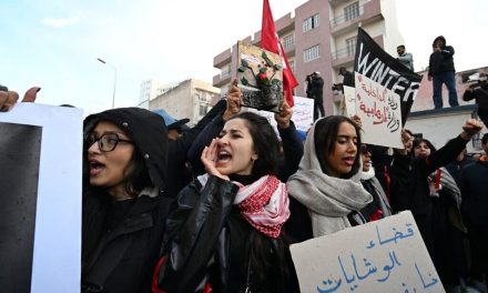 Tunisians protest against political and economic conditions, in echo of Arab Spring