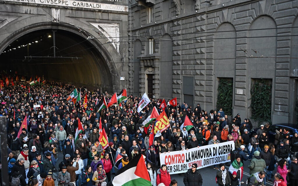 Flights, trains canceled in Italy as activists rally against government’s Israel support