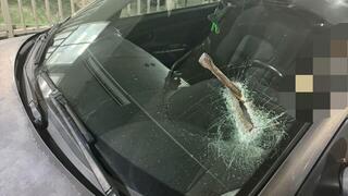 Metal rod pierces through windshield of Israeli car in suspected West Bank terror attack
