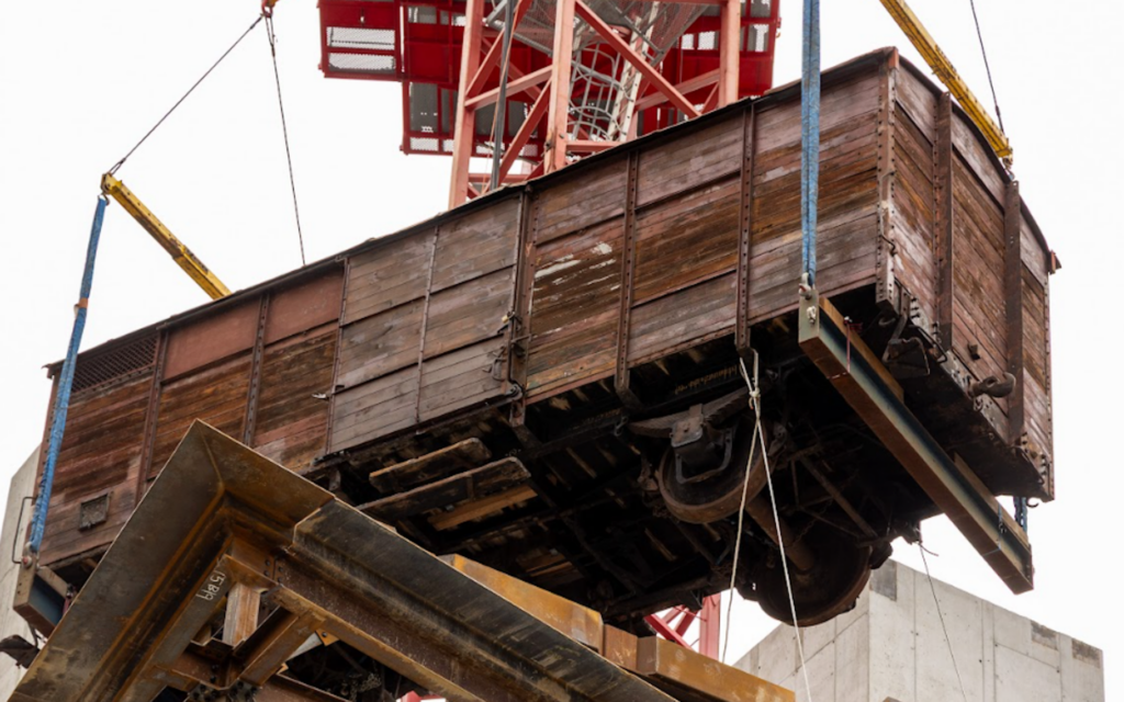 Boxcar of same type used by Nazis to herd Jews installed at new Boston Holocaust museum