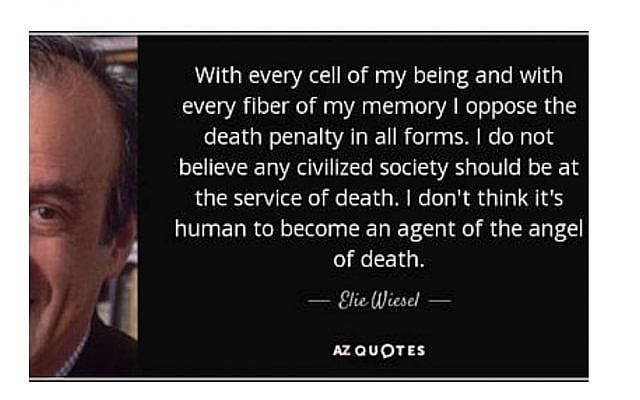 Michael Zoosman | Wiesel on Executions: ‘Death should never be the answer in a civilized society.’