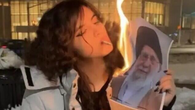 How a burning photo of Khamenei became a global protest symbol