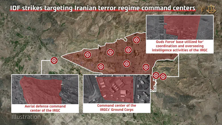 IAF drops over 100 bombs on regime headquarters in Tehran
