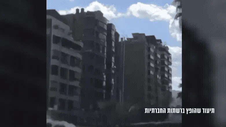 Watch: Terror tower struck and collapses in Beirut area