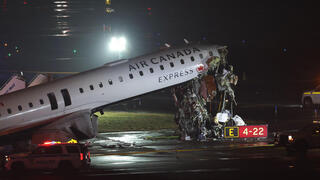 Two killed after Air Canada Express jet hits ground vehicle on runway at New York’s LaGuardia