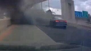 ‘Oh my God, mom, stop!’: Iranian missile strikes road meters from car in chilling dashcam footage