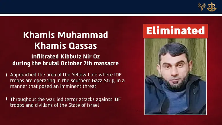 IDF eliminates terrorist who infiltrated Nir Oz on Oct. 7