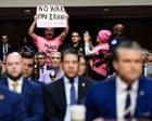 Code Pink protester crashes Hegseth’s Senate testimony to condemn ‘war for Israel’ – live