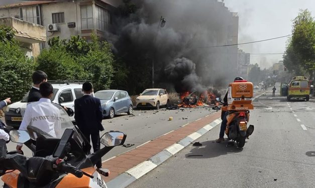 WATCH: Missile fragments land in Ramat Gan after Iranian missile barrage, one person injured