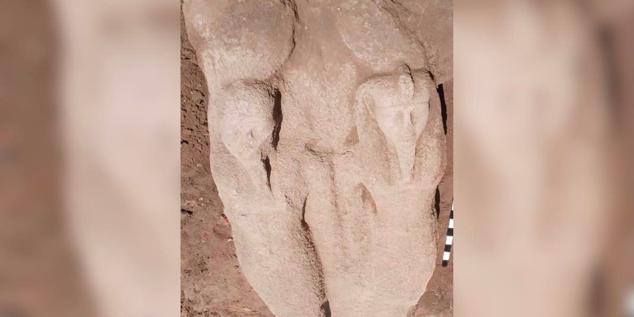 Partial statue of Ramesses the Great found in ancient Egyptian capital city along Nile