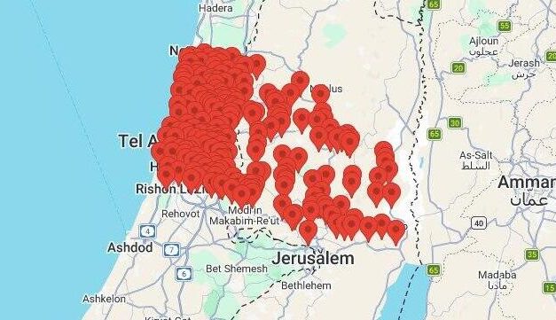Third wave of sirens sounds across central Israel within minutes