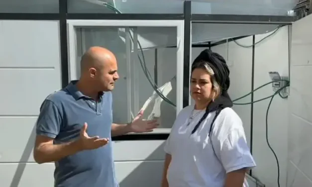 Near Miss:  Woman leaves kitchen moments before debris strike