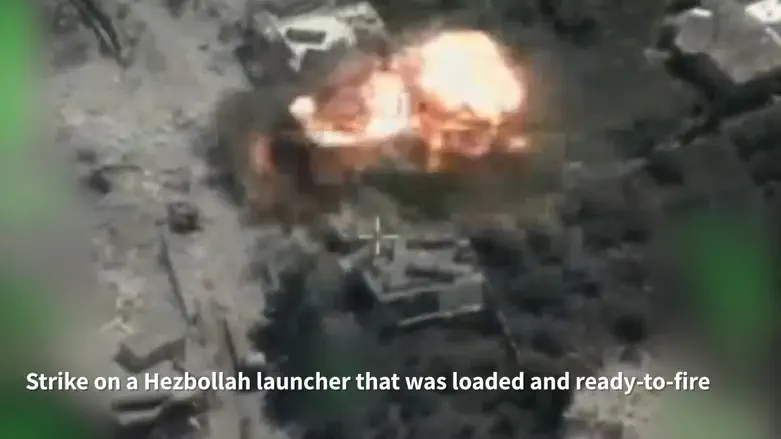 Watch: IDF strikes loaded and ready-to-fire Hezbollah missile launcher