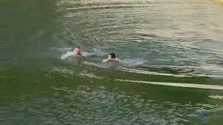 Watch: MK jumps into ancient pool in Area A