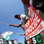 S. African non-Jewish activists protest at Holocaust center with ‘Jews for Free Palestine’ shirts