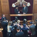 Germany’s Merz visits Berlin’s Chabad brass with officials in solidarity with rising antisemitism