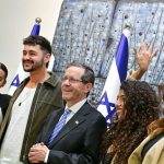 Noam Bettan meets with President Isaac Herzog after winning second place at Eurovision