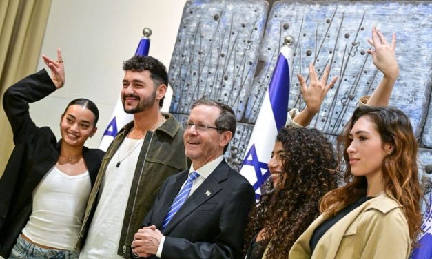 Noam Bettan meets with President Isaac Herzog after winning second place at Eurovision