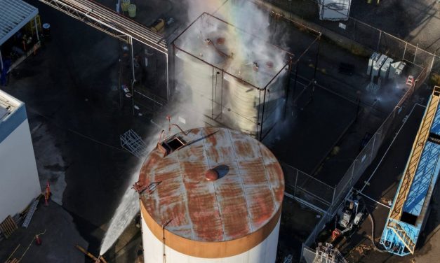 Possible fissure in California chemical tank may help prevent explosion, fire official says