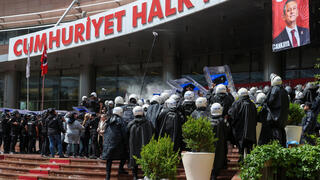 Turkish police storm offices of the main opposition CHP party, firing tear gas and rubber bullets