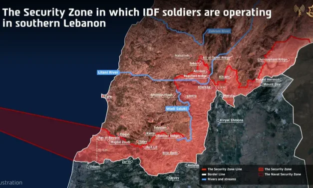 IDF publishes map of Lebanon Security Zone