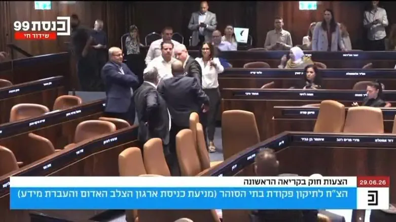 Physical clash in Knesset between Ofir Katz and Ayman Odeh