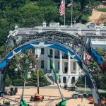 Trump says ‘maybe we’ll never ever’ take down UFC arena on White House lawn