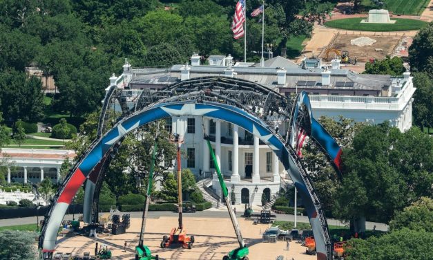 Trump says ‘maybe we’ll never ever’ take down UFC arena on White House lawn