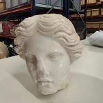 Marble bust believed to depict Roman goddess of love found during excavations at Alicante beach