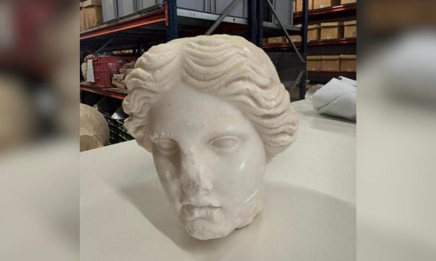 Marble bust believed to depict Roman goddess of love found during excavations at Alicante beach