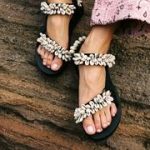 Flat sandals go luxe: summer flip-flops get a jewelry-inspired upgrade