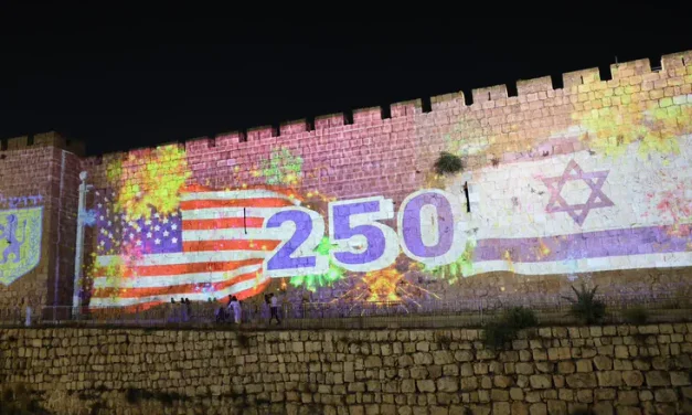 Watch: Jerusalem lights up for America’s 250th independence day