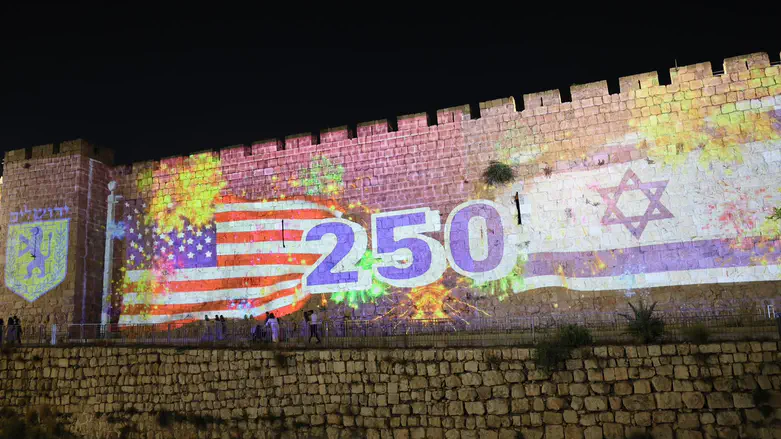 Watch: Jerusalem lights up for America’s 250th independence day