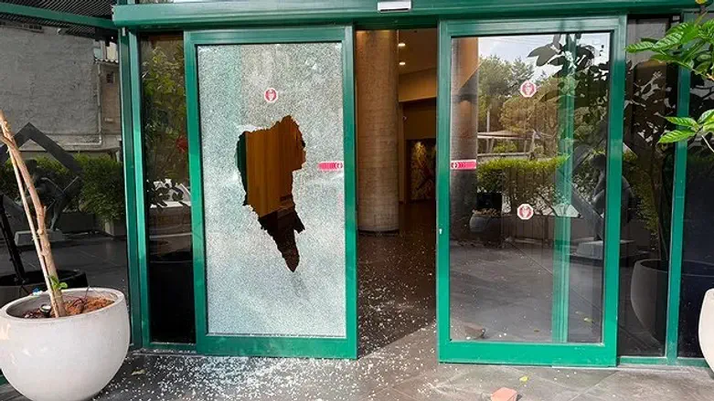 2nd time: Vandals damage entrance to Channel 12 headquarters
