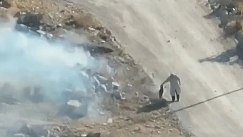 Drone catches arsonist in the act in Gush Etzion